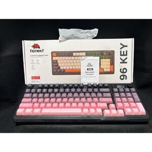 Freewolf | M96 Quiet Backlit Wireless Keyboard - Pink (Open Box, Tested)